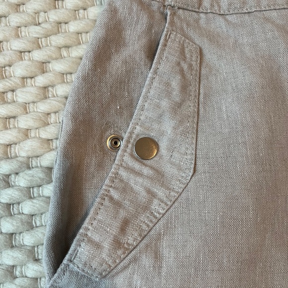 ATHLETA Womens Voyager Linen 7” Shorts Light Beige Size 2 Adjustable Pockets - Picture 6 of 8